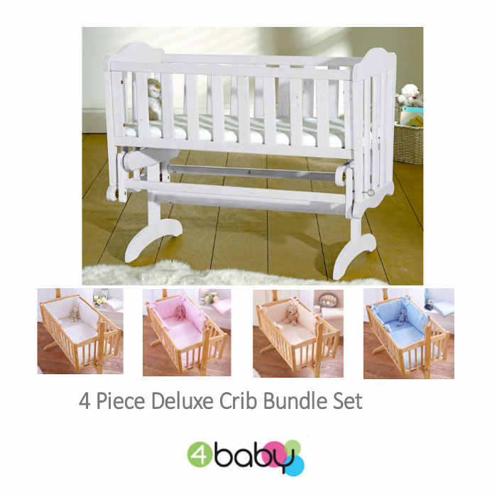 4baby 4 Piece Classic Glider Crib Bundle