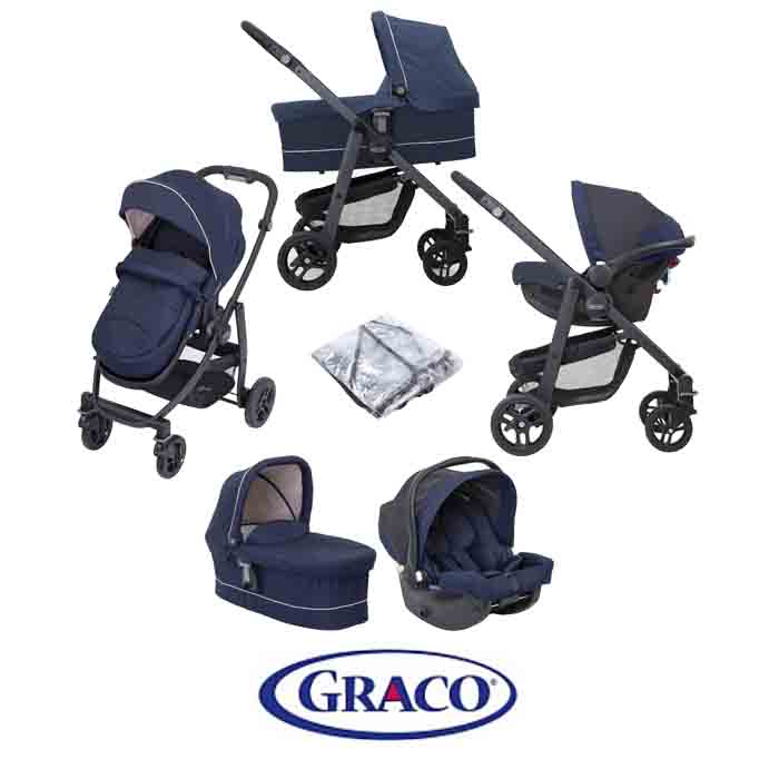 Graco Evo Trio Snug Essentials I Size Car Seat Travel System With Carrycot