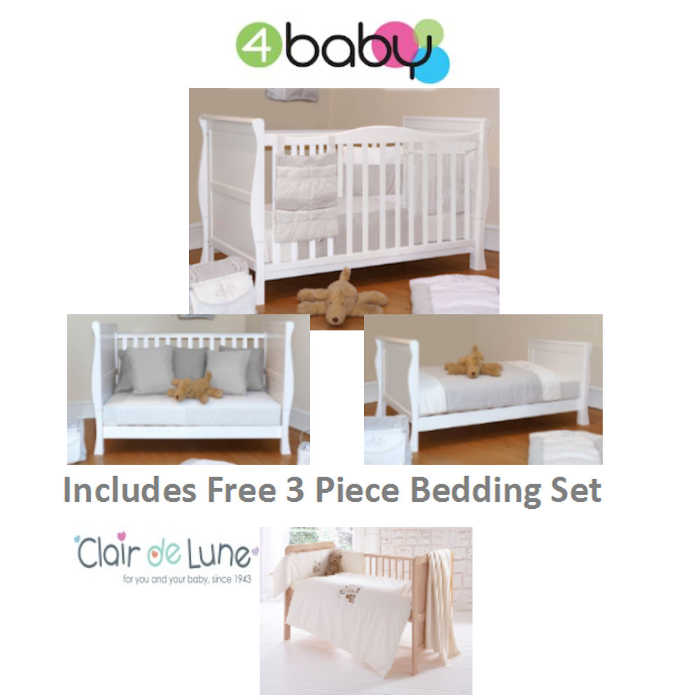 4baby sleigh cot bed