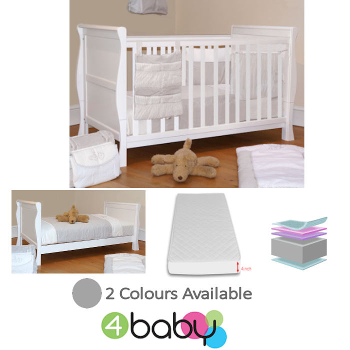 4baby 3 in 1 sleigh cot bed