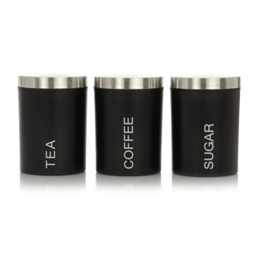 black tea coffee sugar canisters asda