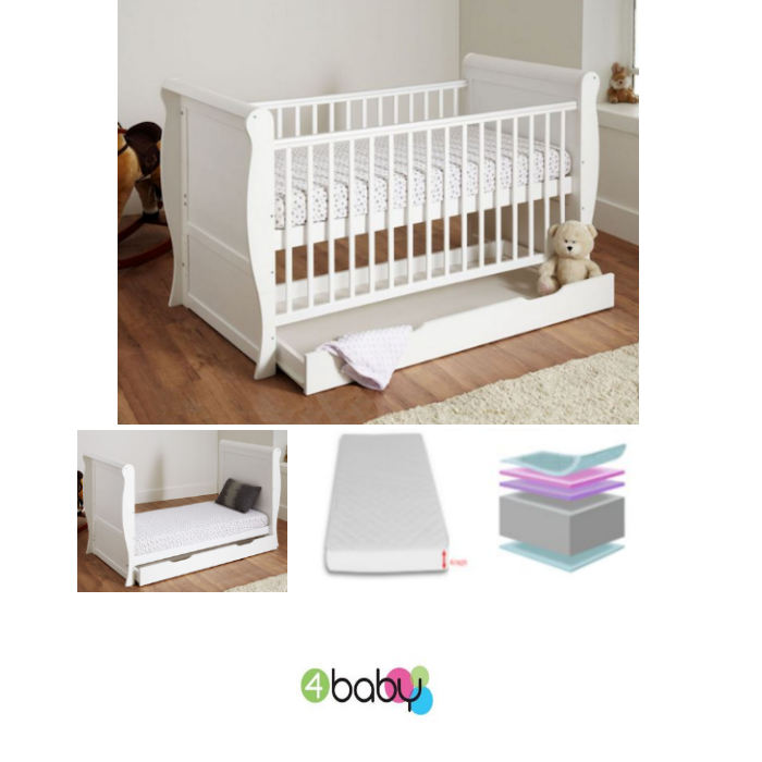 4baby 3 in 1 sleigh cot bed