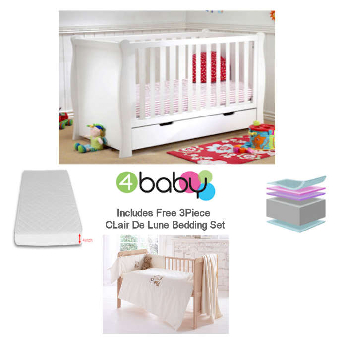 4baby sleigh cot bed